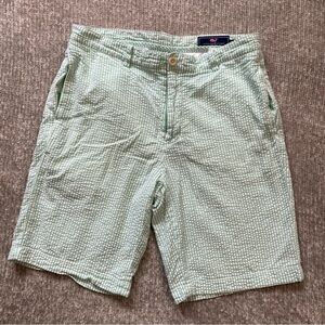 Vineyard Vines Men’s 33 Green Seersucker Shorts Classic Fit‎ Summer Prep